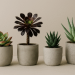 Combinando Vasos de Cimento com Plantas Suculentas Exóticas