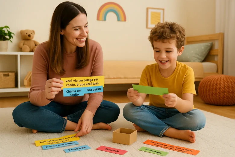 Caminhos de decisões: jogo com tiras de papel e perguntas