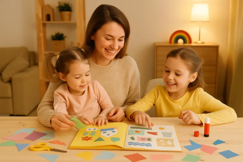 Diário criativo com papel, recortes e colagens temáticas