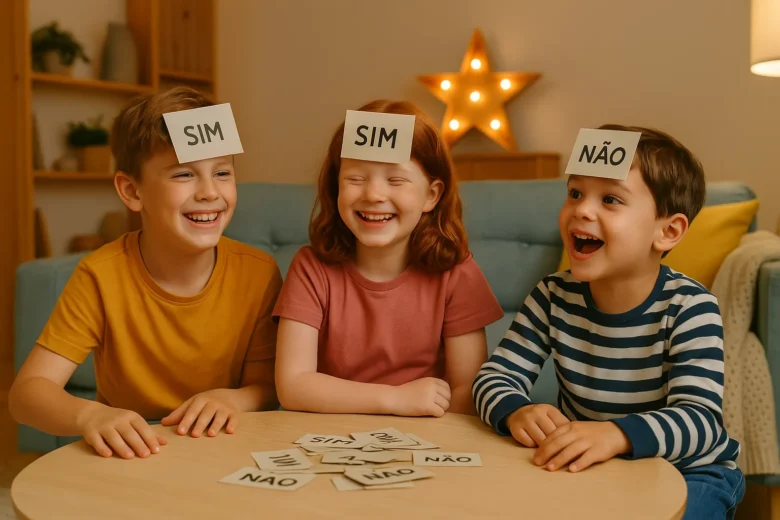 Jogo do “sim ou não” com cartões reciclados
