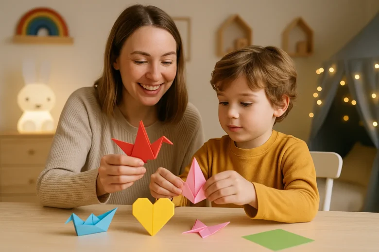 Origamis simples para ensinar dobraduras e paciência