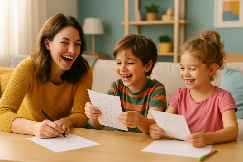 Passa o papel: brincadeira de desenhar e rir juntos